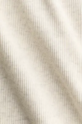 T-shirt en coton côtelé - Beige clair chiné — photo 3