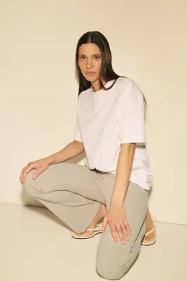 Pantalon évasé Four-way Stretch - Beige — photo 4
