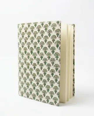 Carnet Indira - Motif Fleur de Coton Vert – Mamamushi Studio — photo 4