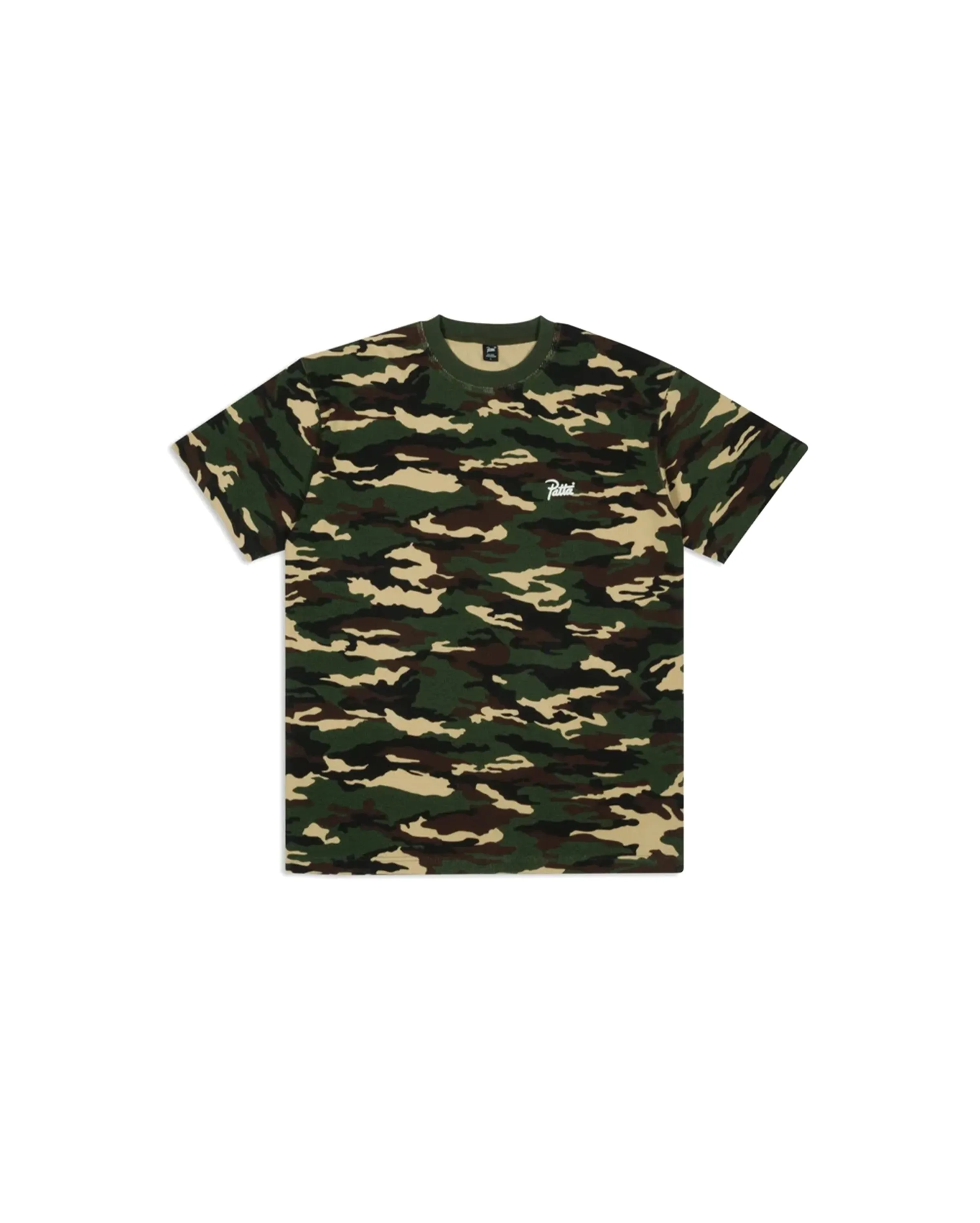 Waffle Script Logo T-Shirt Woodland Camo