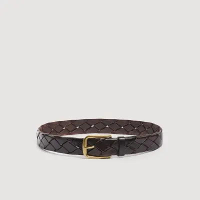 Ceinture en cuir végétal tressée