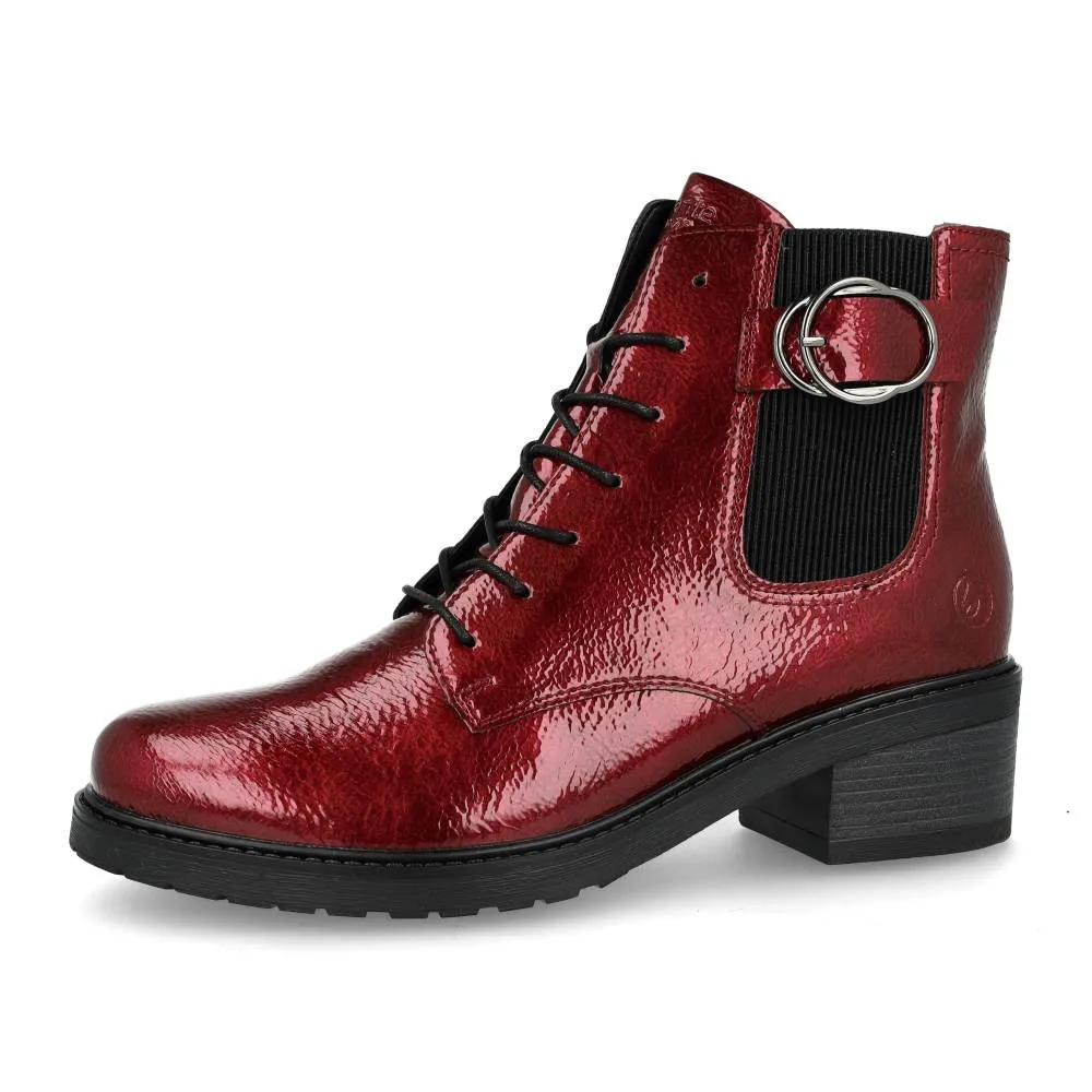 Bottines Remonte D1A72-33 Rouges - Lacets Grande Pointure Femme