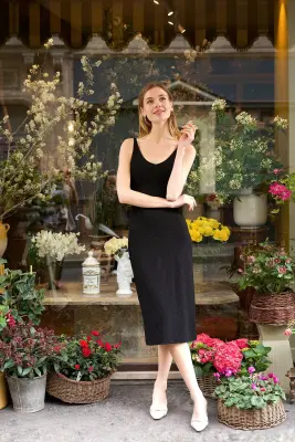 Rosalia Knit Dress - Black — photo 4