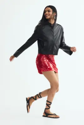 Veste en tissu enduit - Noir — photo 2