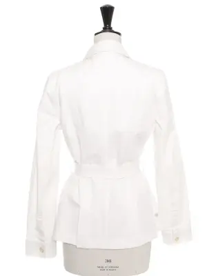 Veste saharienne ceinturée en coton blanc Prix boutique 350€ Taille 38 — photo 5