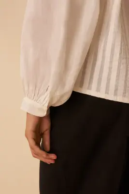 blouse ray ecru — photo 5