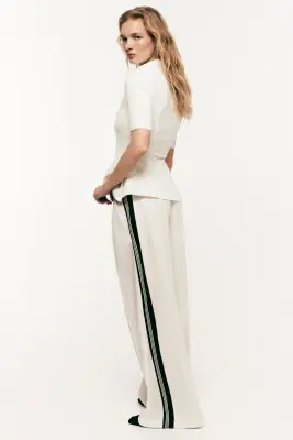 Pantalon chic à jambes larges - Blanc — photo 2
