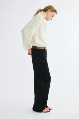 Pantalon en velours de coton côtelé - Noir — photo 3
