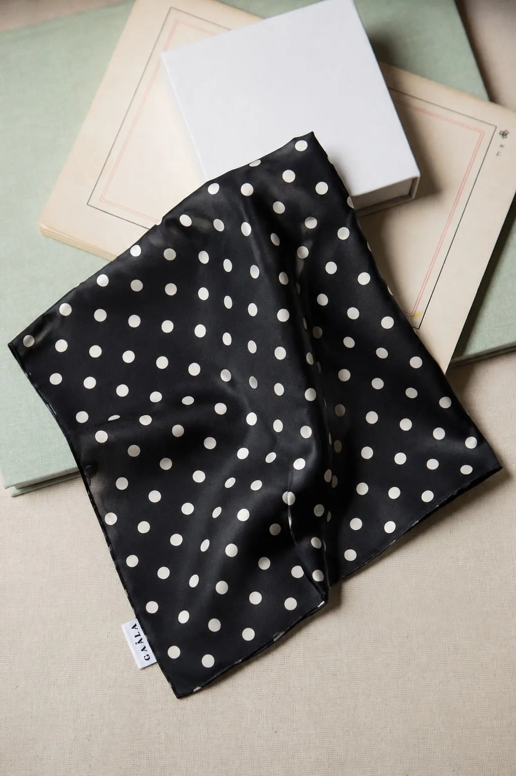 Black Polka Dot Square Scarf Gift