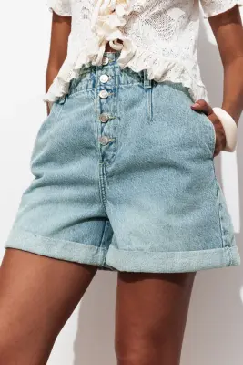 Short en jean braguette bouton — photo 5