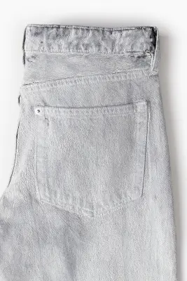 Pantalon en twill à l'aspect craquelé - Gris clair — photo 2