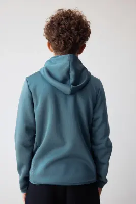 Veste de sport chaude avec capuche ThermoMove™ - Turquoise foncé — photo 2