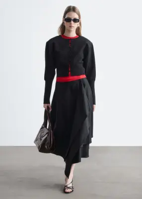 Cardigan ajusté avec fermeture boutonnée à boucles - Noir — photo 2