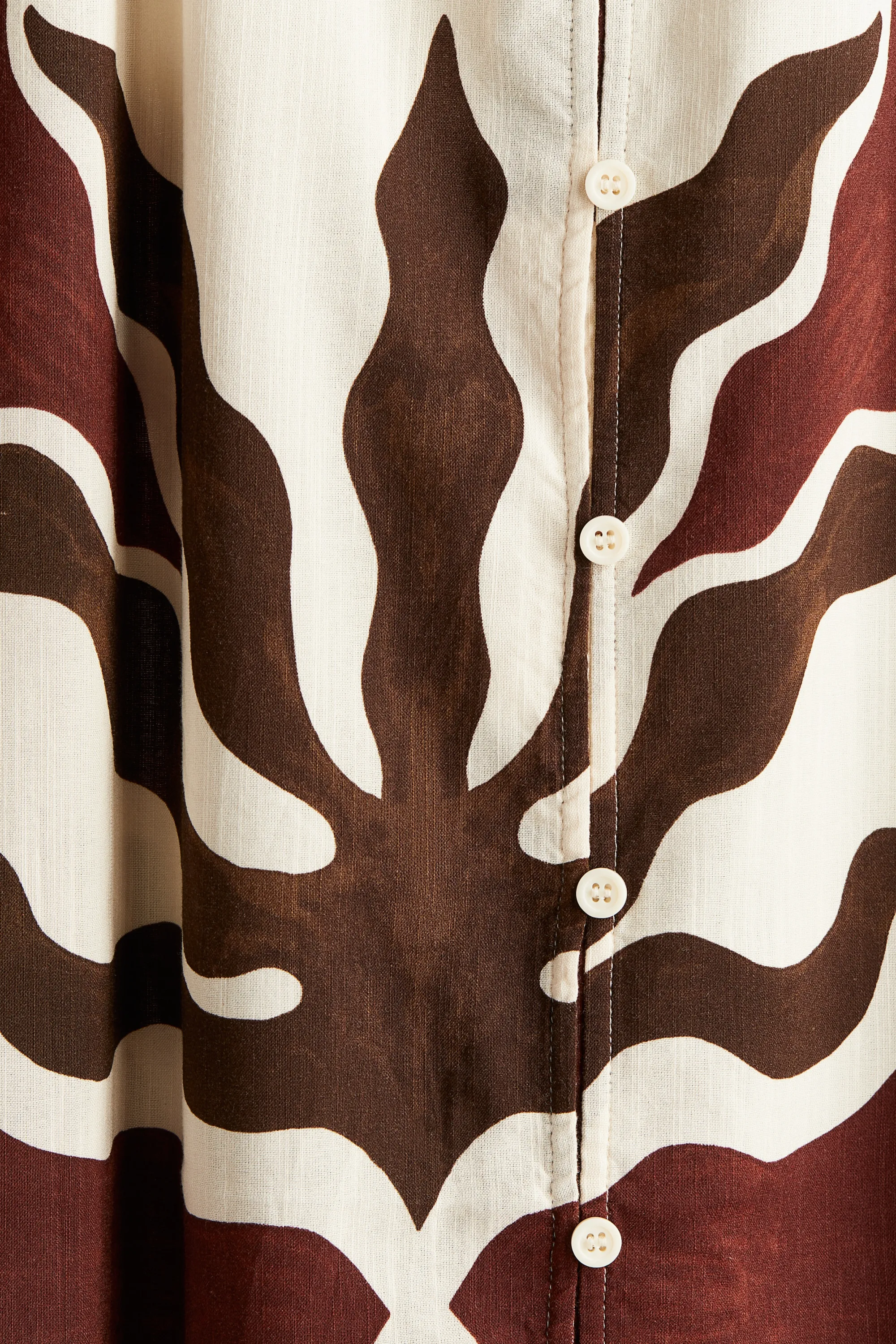 Robe caftan avec ceinture à nouer - Marron/motif
