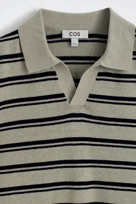POLO EN MAILLE DE LIN - BEIGE / BRUN / RAYURES — photo 5