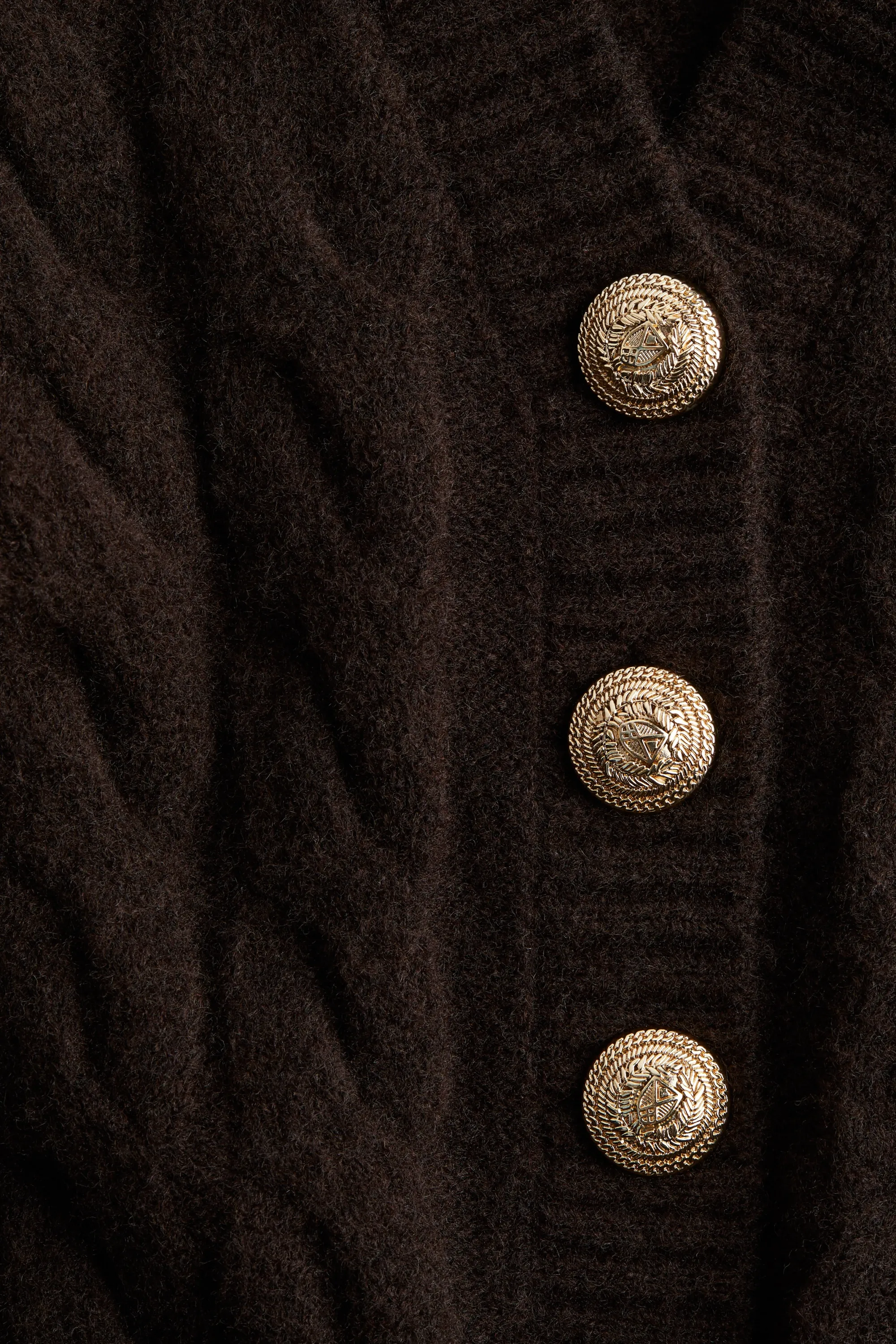 Gilet en maille torsadée - Marron foncé