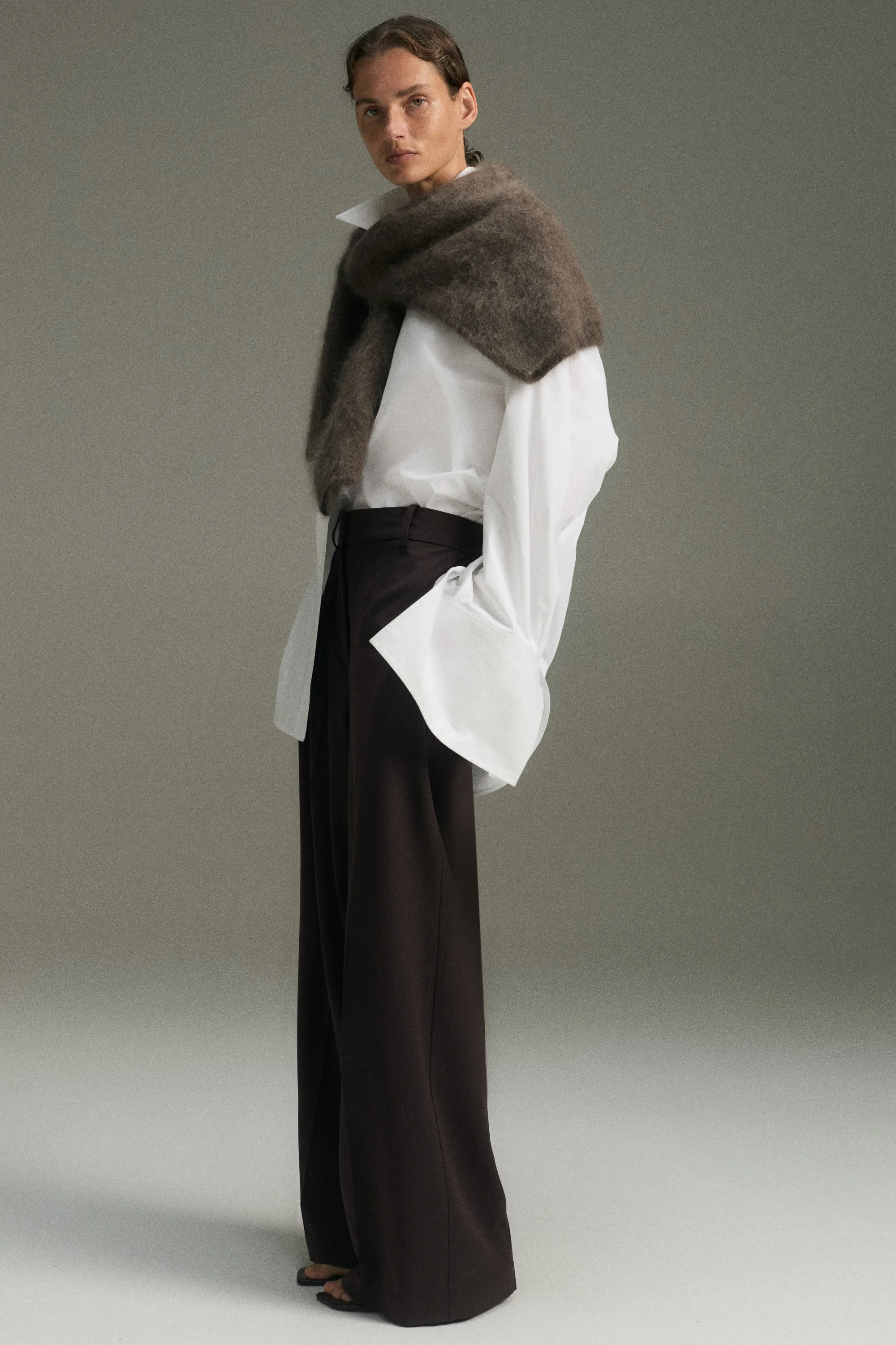 Pantalon chic à jambes larges - Marron foncé