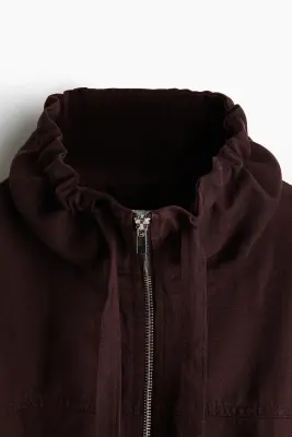 Veste en lin mélangé - Marron foncé — photo 4