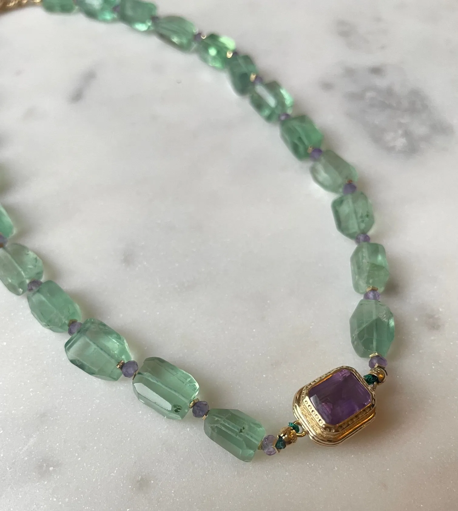 Nouveau ! ROOM SERVICE JEWELRY Collier Maldives Apatite Améthyste Lagon