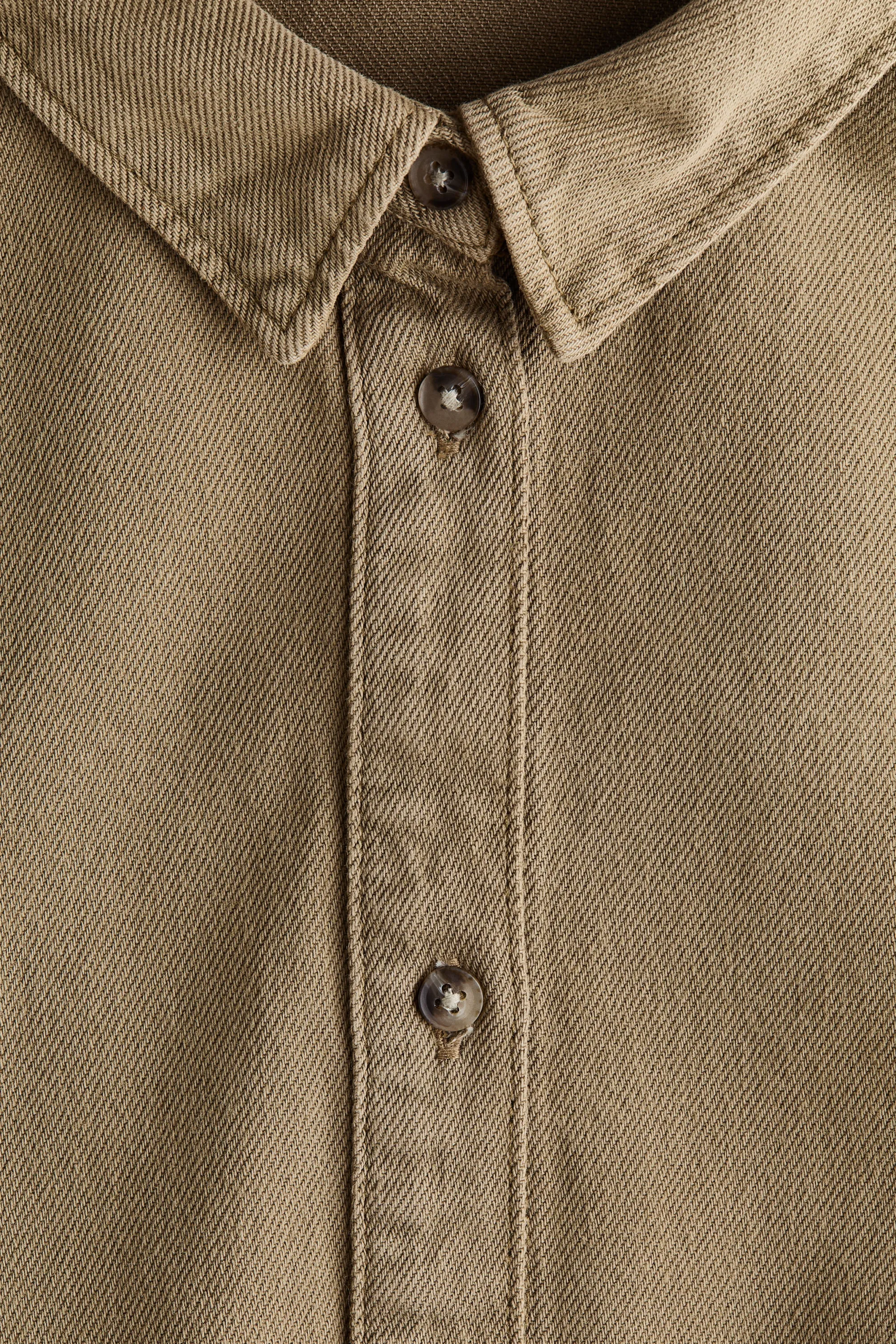 Chemise oversize en denim - Vert kaki