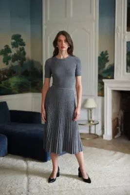 Henrietta Knit Top - Grey melange — photo 4