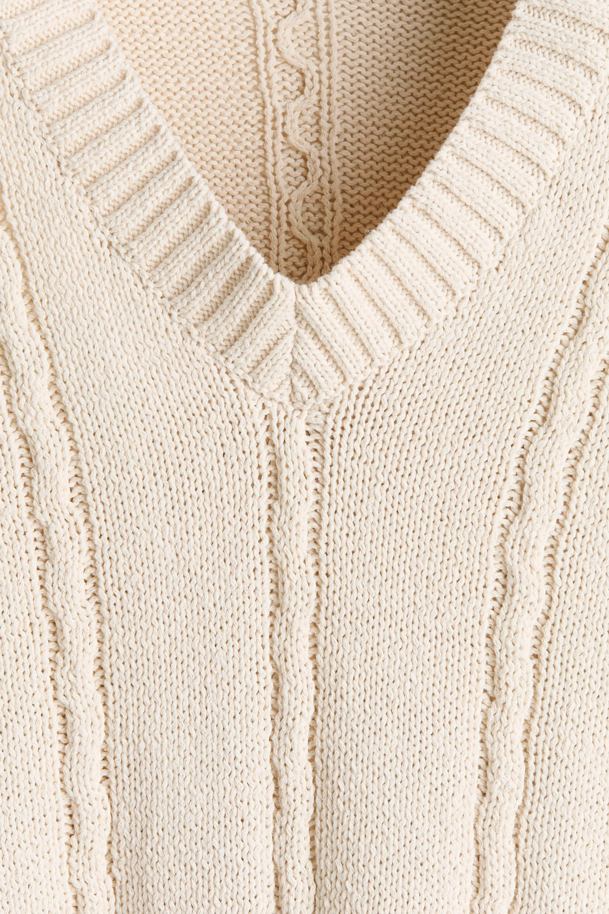 Pull Relaxed Fit en maille torsadée - Beige clair