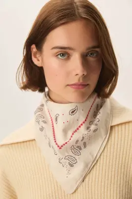 Foulard Nypette Paisley Sable — photo 2
