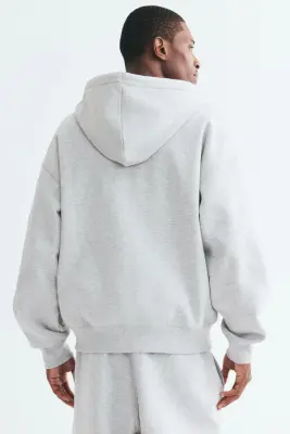 Veste à capuche zippée Oversized Fit - Gris chiné — photo 4
