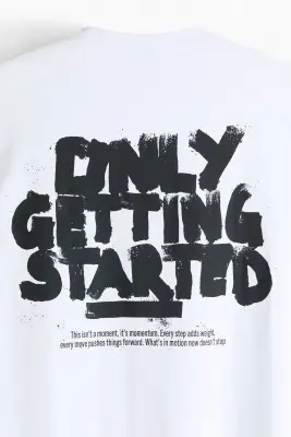 T-shirt imprimé Relaxed Fit - Blanc/Only Getting Started — photo 4