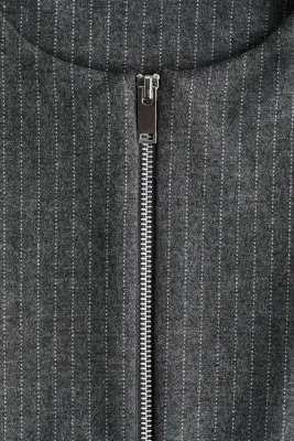 Veste oversize en jersey - Gris chiné/rayures tennis — photo 4