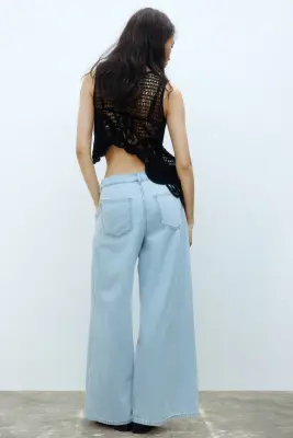 Wide Regular Waist Jeans - Bleu denim pâle — photo 3