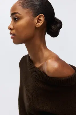 Pull asymétrique - Marron foncé — photo 4