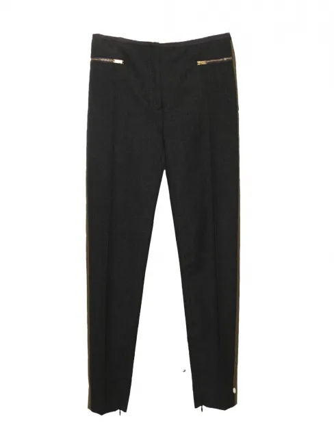 Pantalon droit par Phoebe Philo en laine noir et vert à zip Prix boutique 900€ Taille XS