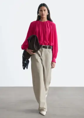 Blouse froncée - Rose — photo 2