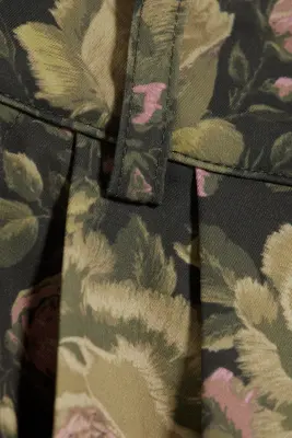 Pantalon ballon taille basse - Vert Kaki - Imprimé Floral — photo 4