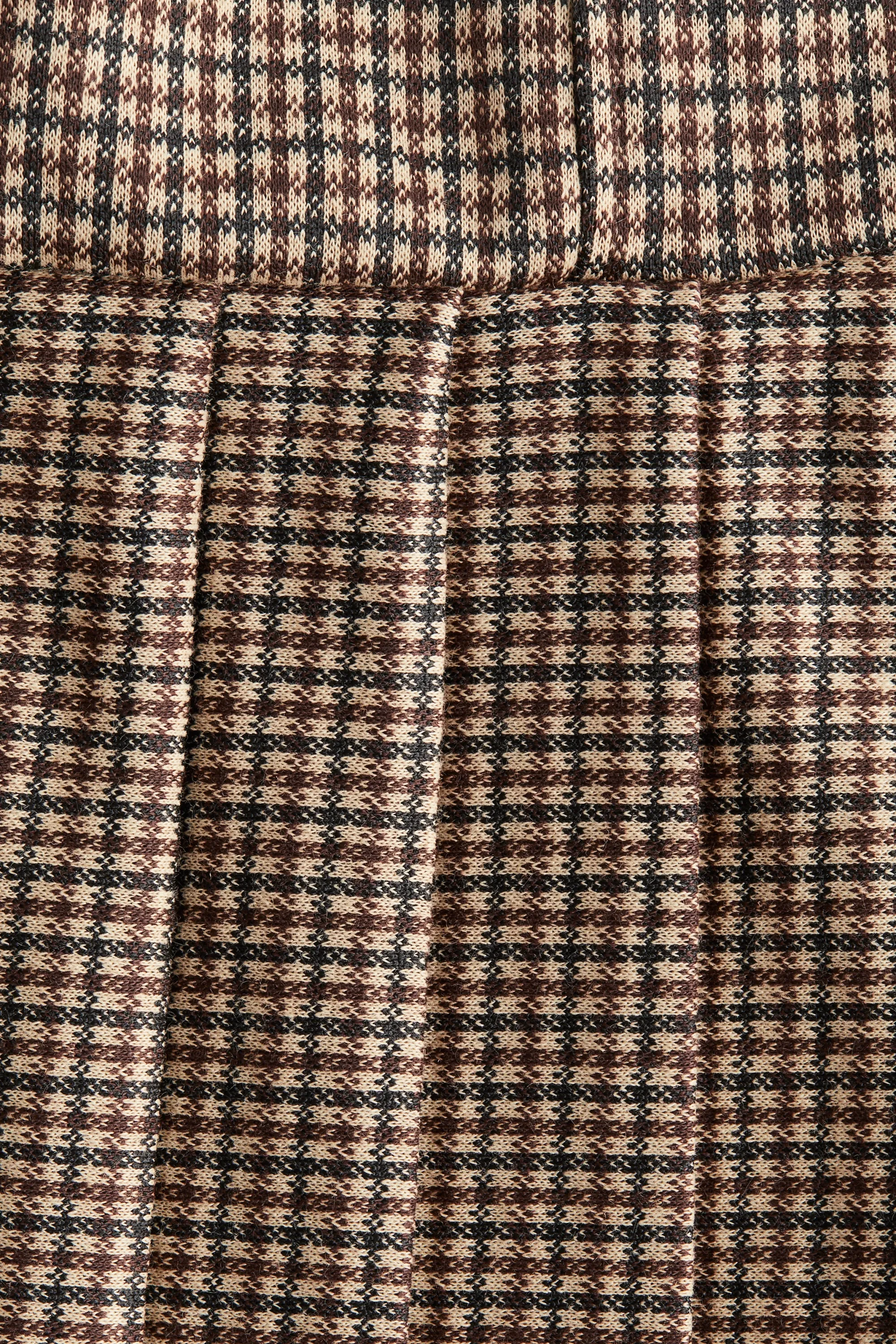 Minirobe avec jupe plissée - Beige/carreaux