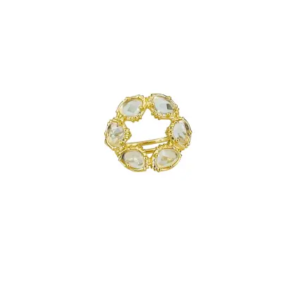 Bague ronde cristal de roche - Au Fil de LO — photo 1