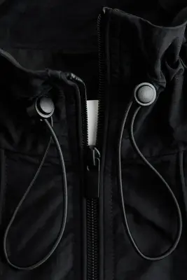 Veste oversize en nylon - Noir — photo 4