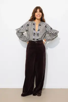 Blouse brodée à volants Femme — photo 5