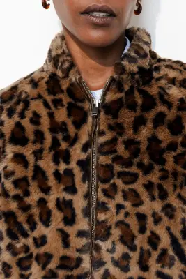 Blouson zippé en moumoute — photo 5