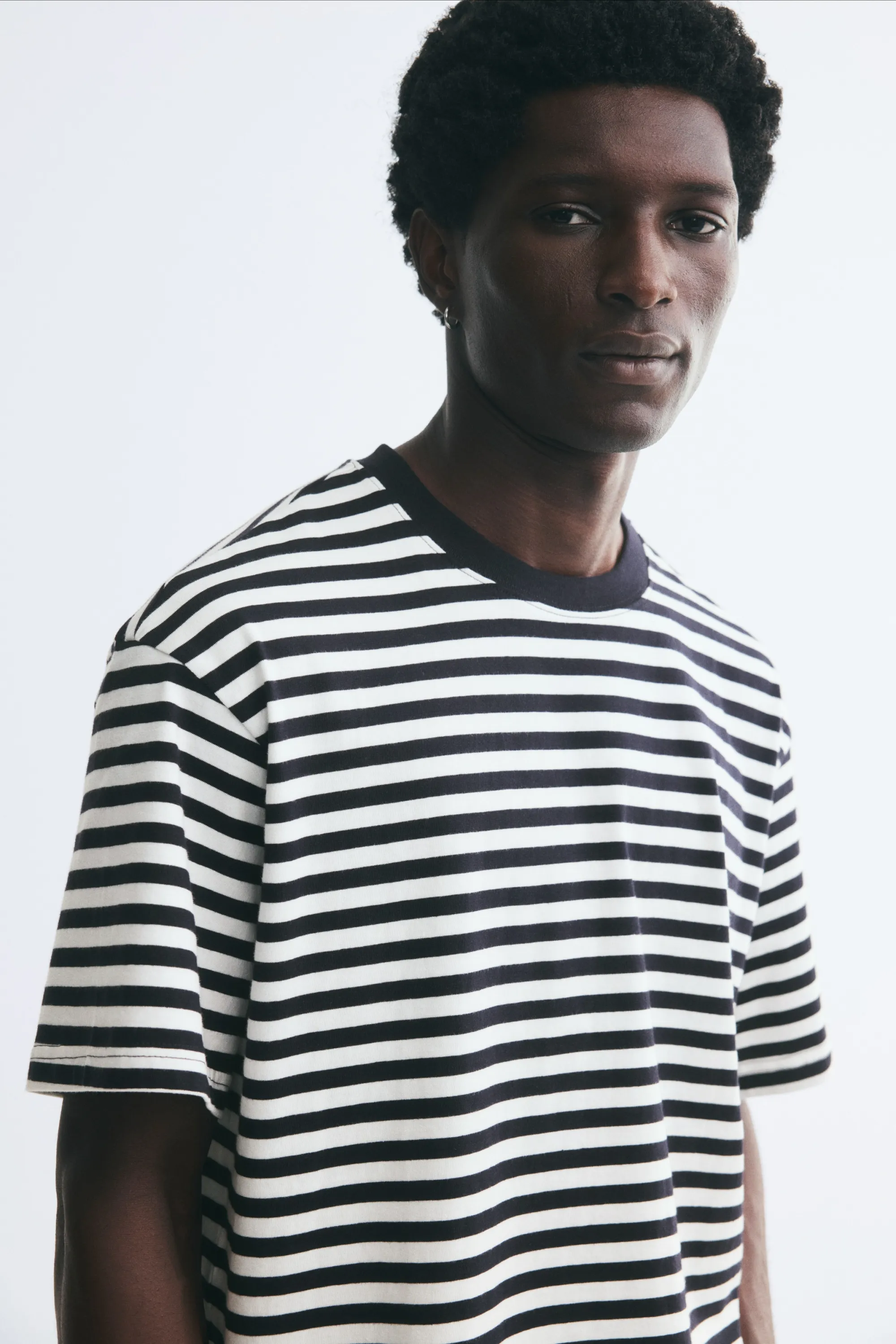 T-shirt Relaxed Fit - Bleu marine/rayé