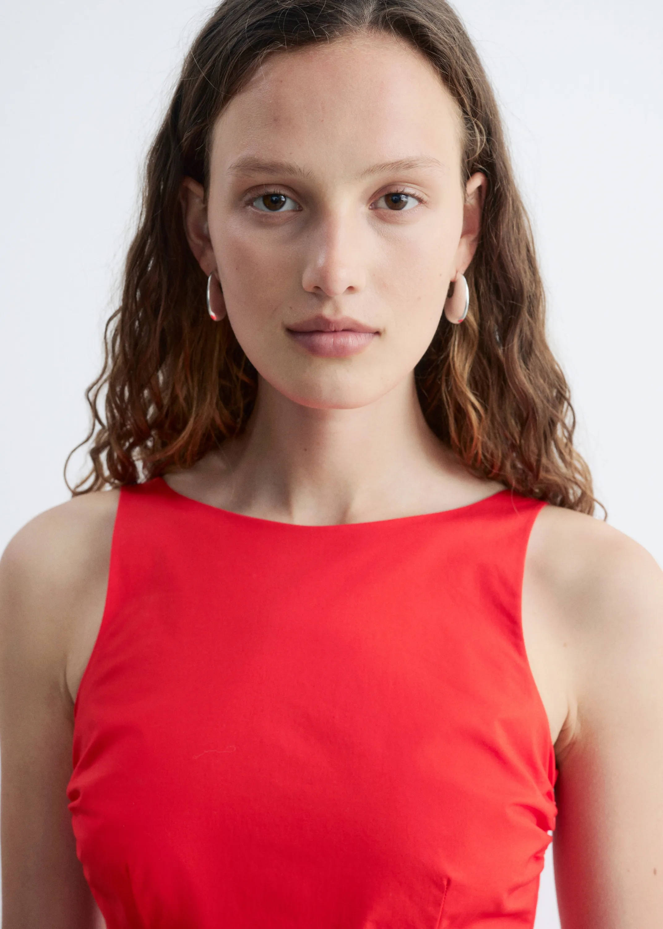 Robe midi avec liens au dos - Rouge