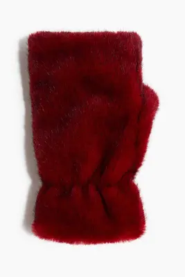 Mitaines duveteuses - Rouge foncé — photo 1