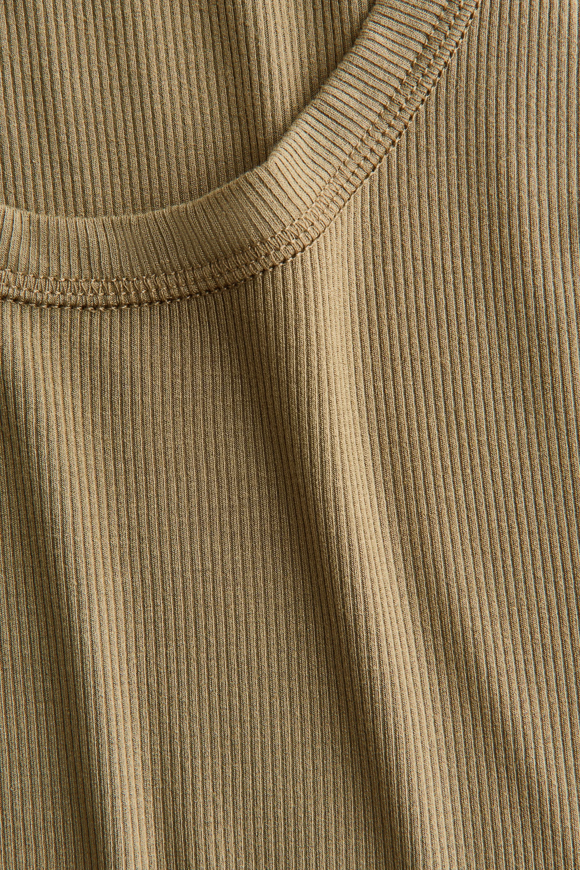 Débardeur en viscose côtelée - Vert kaki