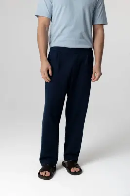 Pantalon Marine en Coton / Lin / Coton organique — photo 2