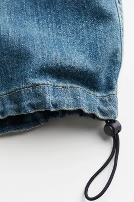 Pantalon parachute en denim - Bleu denim — photo 2