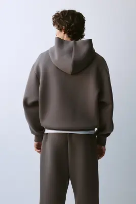 Hoodie de sport Oversized Fit DryMove™ - Taupe — photo 3