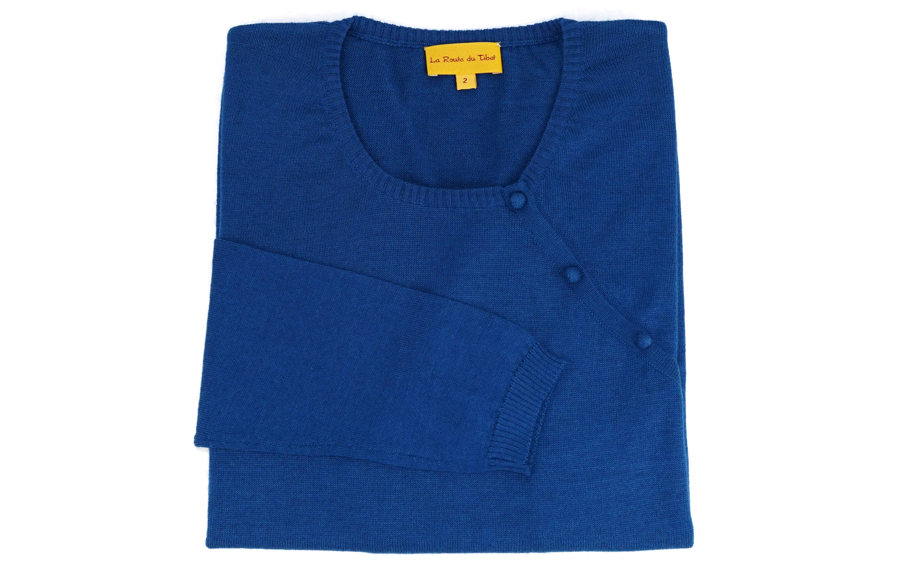 Pull en pashmina et soie - bleu