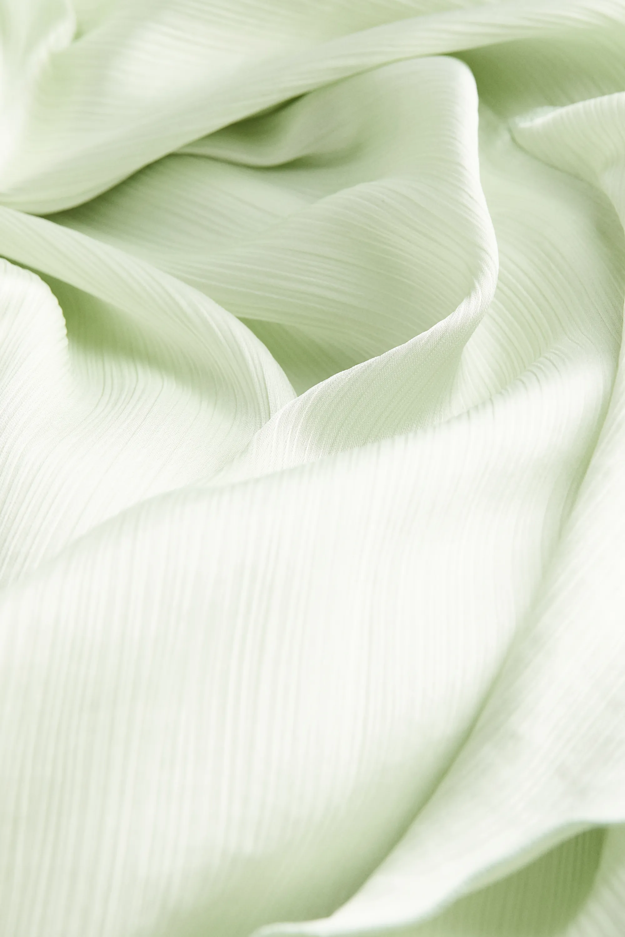 Robe volantée en satin - Vert clair