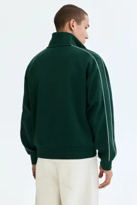 Veste de survêtement en scuba Relaxed Fit - Vert foncé — photo 3